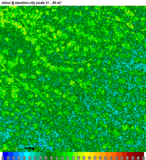 Zoom OUT 2x Jishui, China elevation map