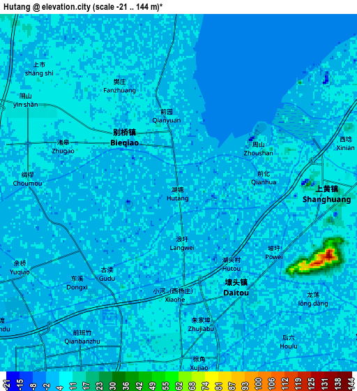 Zoom OUT 2x Hutang, China elevation map