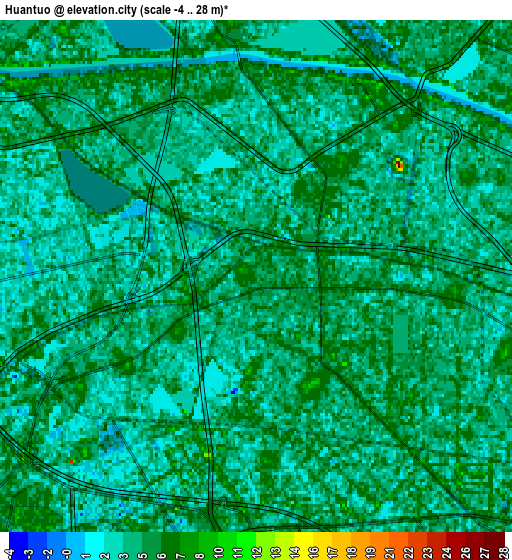 Zoom OUT 2x Huantuo, China elevation map