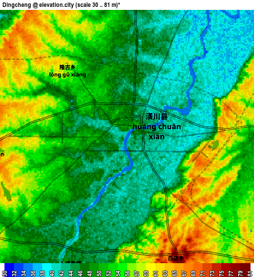 Zoom OUT 2x Dingcheng, China elevation map