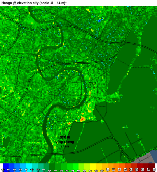 Zoom OUT 2x Hangu, China elevation map