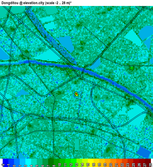 Zoom OUT 2x Dongditou, China elevation map