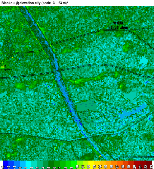 Zoom OUT 2x Biaokou, China elevation map