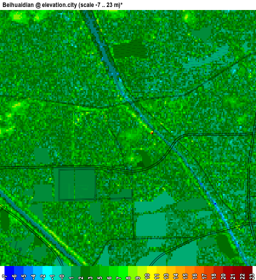 Zoom OUT 2x Beihuaidian, China elevation map