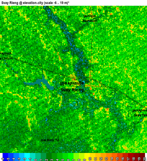 Zoom OUT 2x Svay Rieng, Cambodia elevation map
