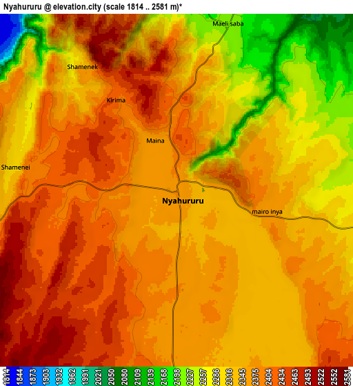 Zoom OUT 2x Nyahururu, Kenya elevation map