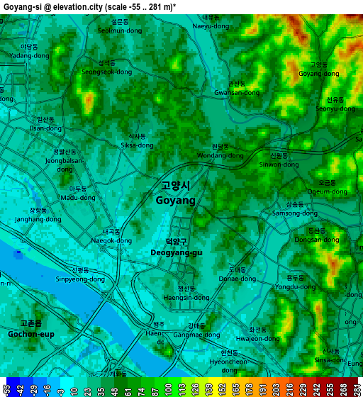 Zoom OUT 2x Goyang-si, South Korea elevation map