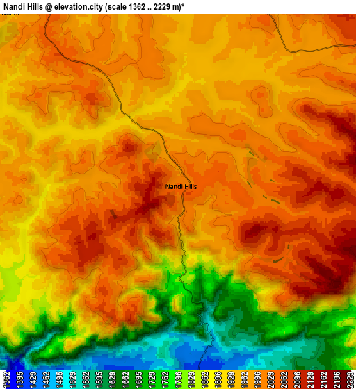 Zoom OUT 2x Nandi Hills, Kenya elevation map