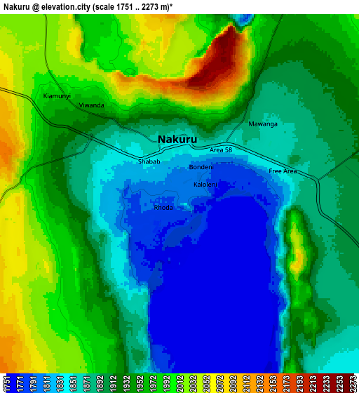 Zoom OUT 2x Nakuru, Kenya elevation map