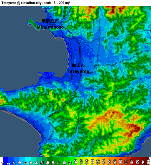 Zoom OUT 2x Tateyama, Japan elevation map