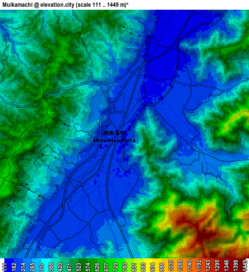 Zoom OUT 2x Muikamachi, Japan elevation map