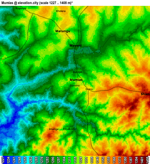 Zoom OUT 2x Mumias, Kenya elevation map