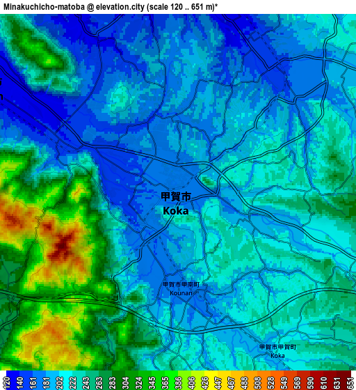 Zoom OUT 2x Minakuchichō-matoba, Japan elevation map