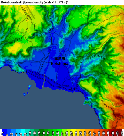 Zoom OUT 2x Kokubu-matsuki, Japan elevation map