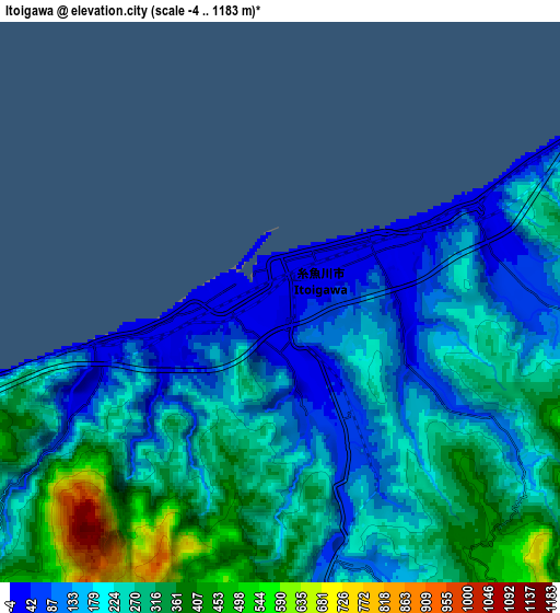 Zoom OUT 2x Itoigawa, Japan elevation map