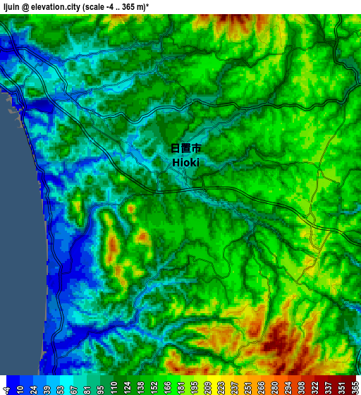 Zoom OUT 2x Ijūin, Japan elevation map