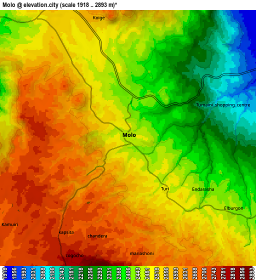 Zoom OUT 2x Molo, Kenya elevation map