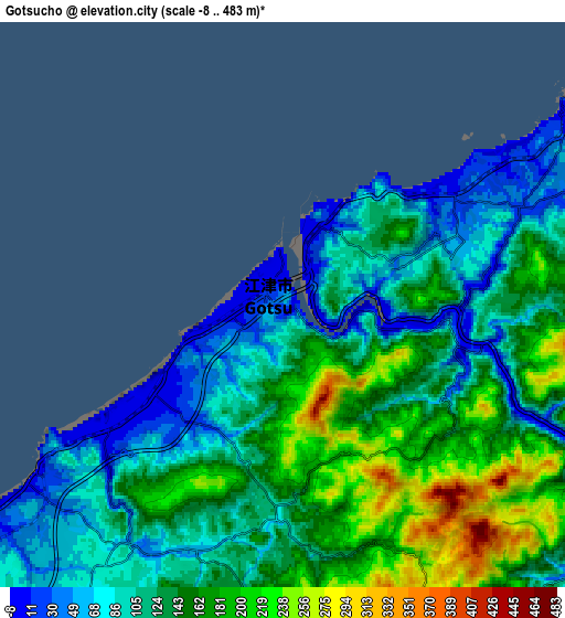 Zoom OUT 2x Gōtsuchō, Japan elevation map