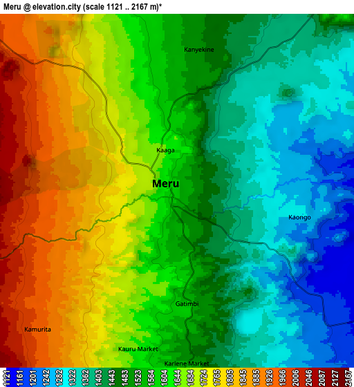 Zoom OUT 2x Meru, Kenya elevation map