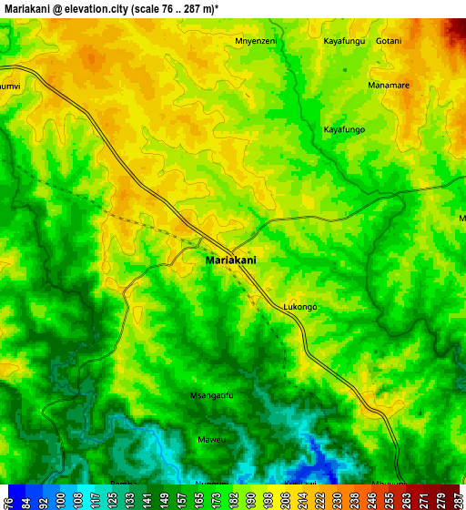 Zoom OUT 2x Mariakani, Kenya elevation map