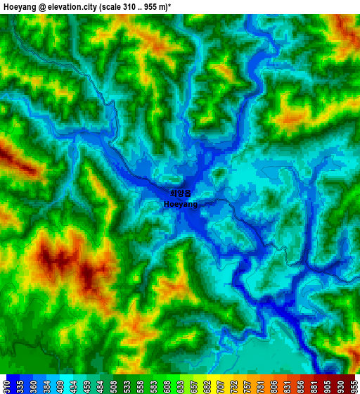 Zoom OUT 2x Hoeyang, North Korea elevation map