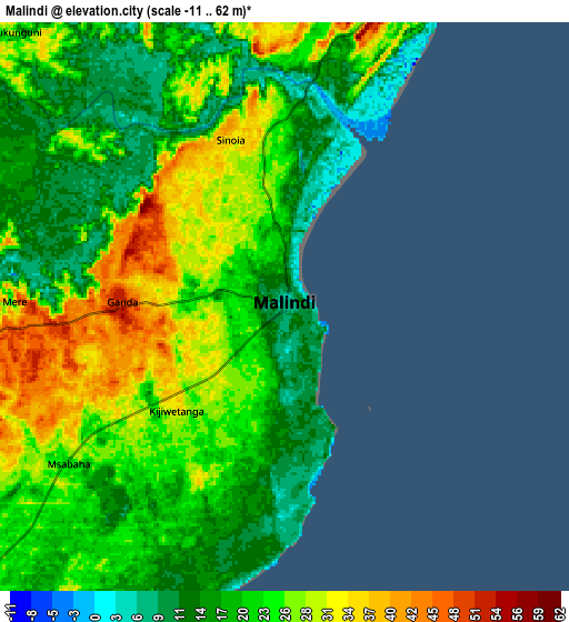 Zoom OUT 2x Malindi, Kenya elevation map