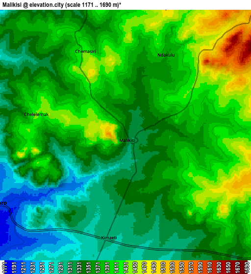Zoom OUT 2x Malikisi, Kenya elevation map