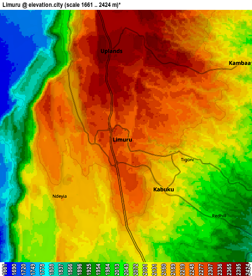 Zoom OUT 2x Limuru, Kenya elevation map