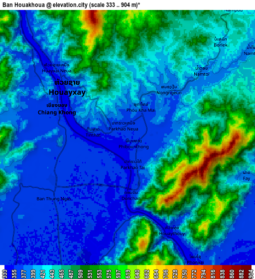 Zoom OUT 2x Ban Houakhoua, Laos elevation map