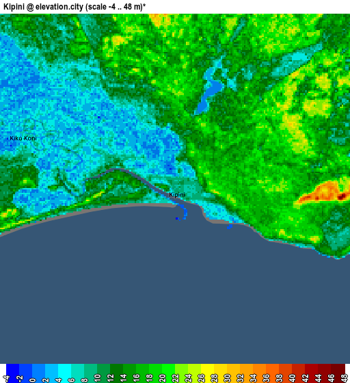 Zoom OUT 2x Kipini, Kenya elevation map