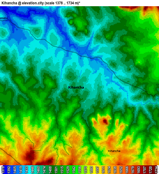 Zoom OUT 2x Kihancha, Kenya elevation map