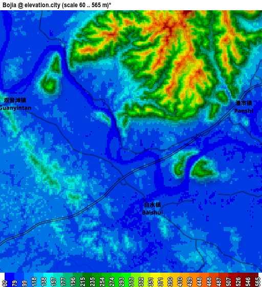 Zoom OUT 2x Bojia, China elevation map