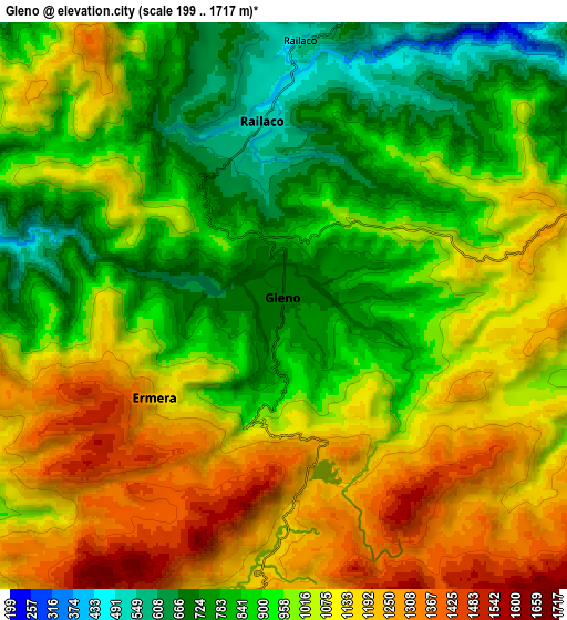 Zoom OUT 2x Gleno, Timor Leste elevation map