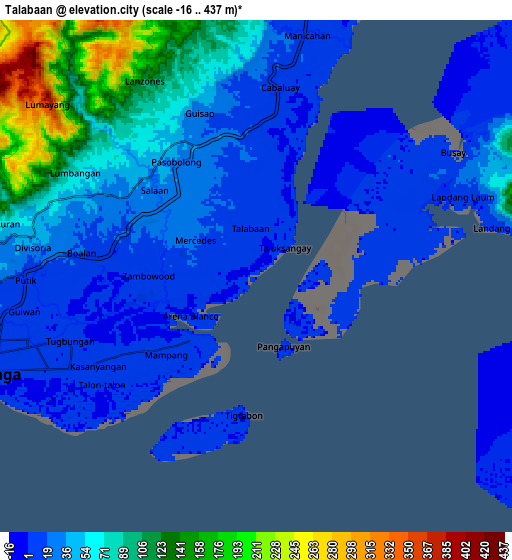 Zoom OUT 2x Talabaan, Philippines elevation map