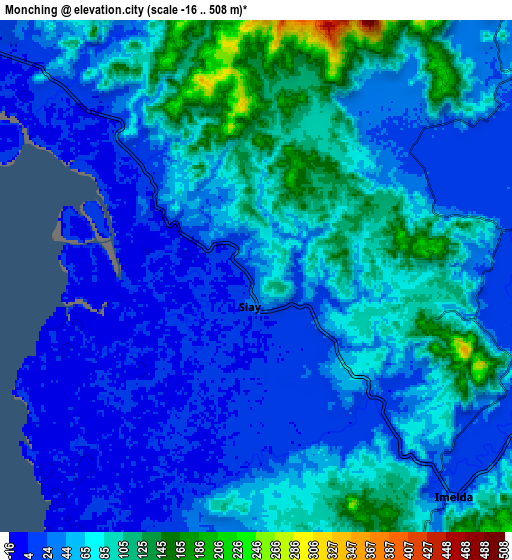 Zoom OUT 2x Monching, Philippines elevation map