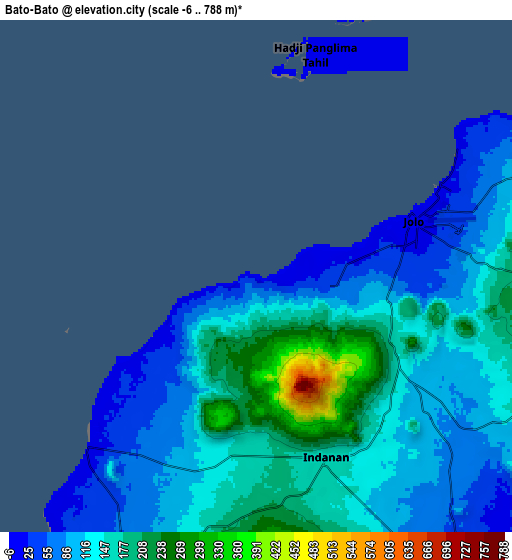 Zoom OUT 2x Bato Bato, Philippines elevation map