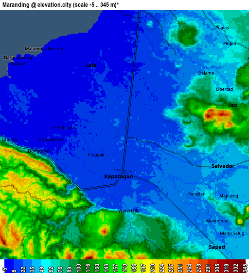 Zoom OUT 2x Maranding, Philippines elevation map