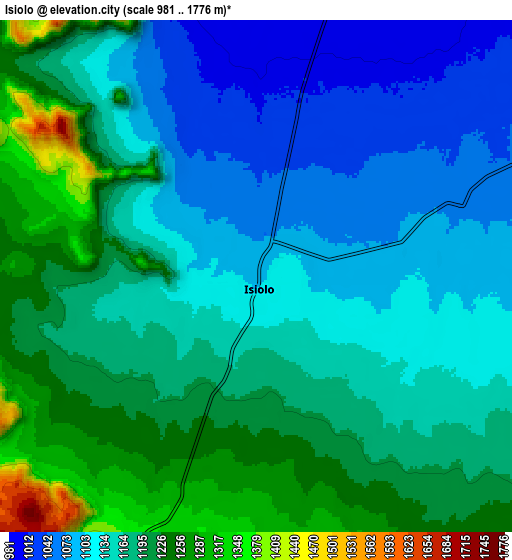 Zoom OUT 2x Isiolo, Kenya elevation map