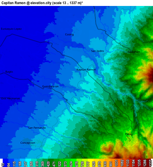 Zoom OUT 2x Capitan Ramon, Philippines elevation map