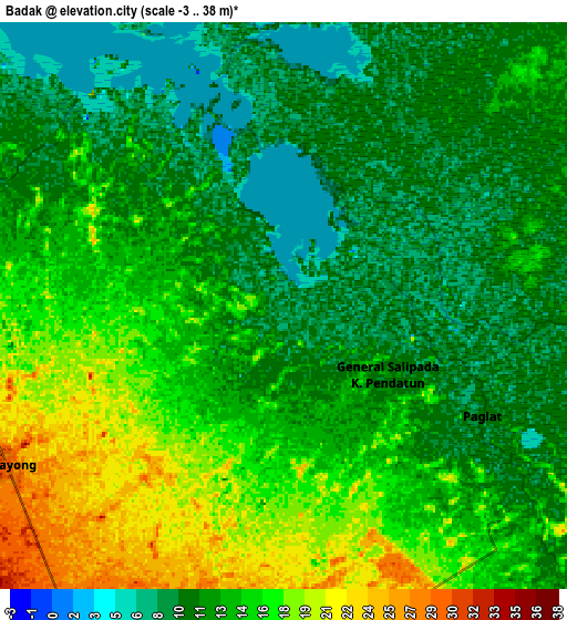 Zoom OUT 2x Badak, Philippines elevation map