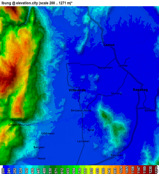 Zoom OUT 2x Ibung, Philippines elevation map