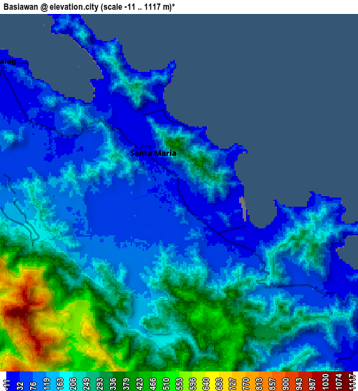 Zoom OUT 2x Basiawan, Philippines elevation map