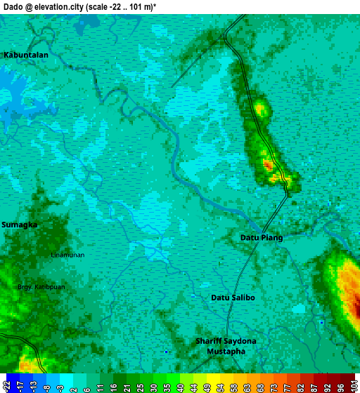 Zoom OUT 2x Dado, Philippines elevation map