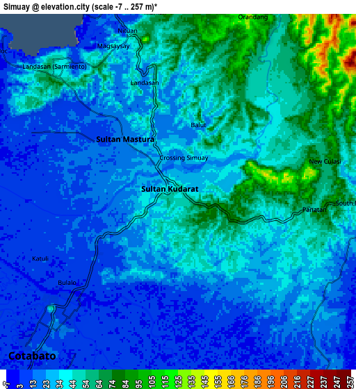 Zoom OUT 2x Simuay, Philippines elevation map