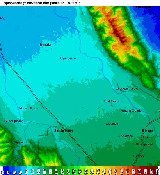 Zoom OUT 2x Lopez Jaena, Philippines elevation map