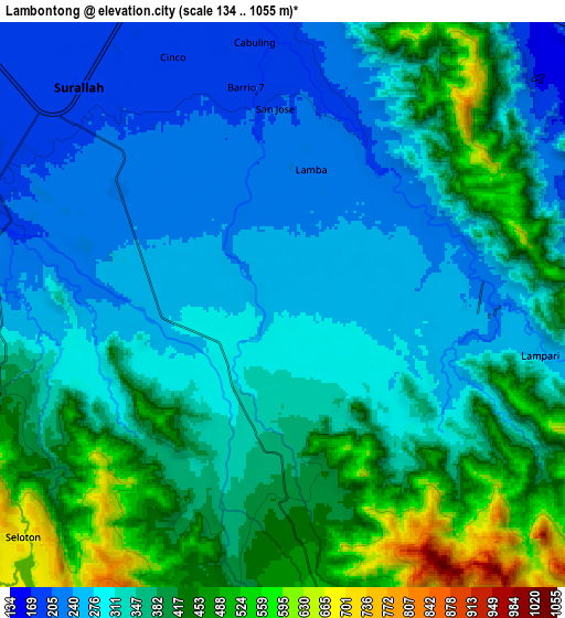 Zoom OUT 2x Lambontong, Philippines elevation map