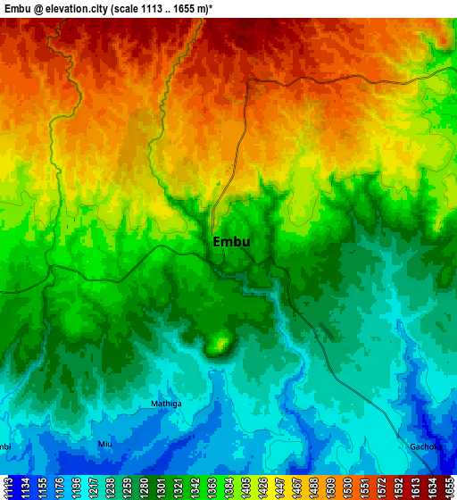 Zoom OUT 2x Embu, Kenya elevation map