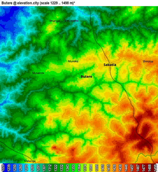 Zoom OUT 2x Butere, Kenya elevation map