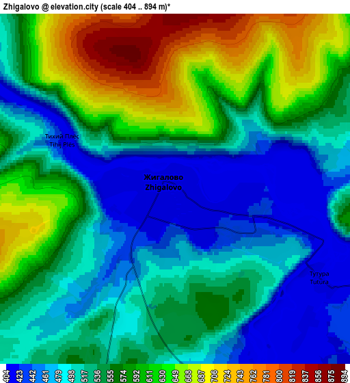 Zoom OUT 2x Zhigalovo, Russia elevation map