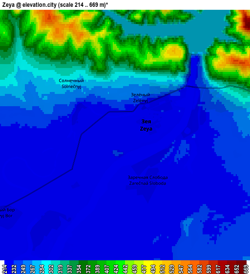 Zoom OUT 2x Zeya, Russia elevation map